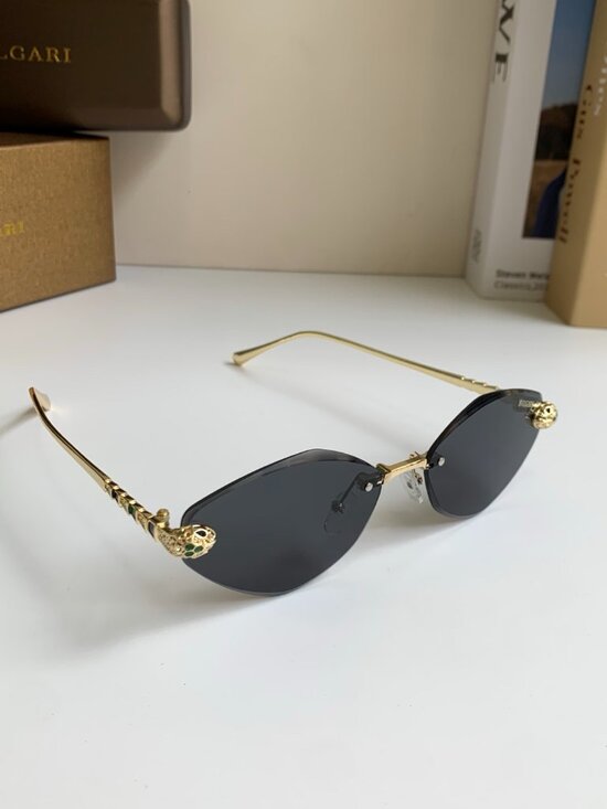 Bvlgari Serpenti Rimless Solid Black Lens Sunglasses main image 7